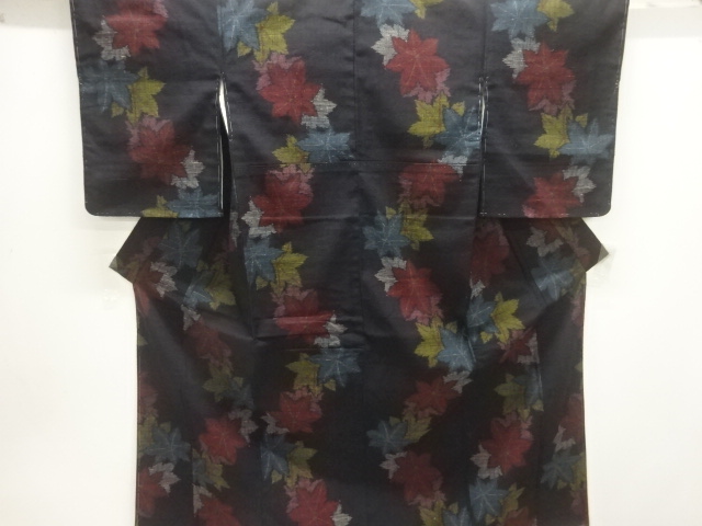JAPANESE KIMONO / UNUSED MAWATA OJIYA TSUMUGI / WOVEN MAPLE 